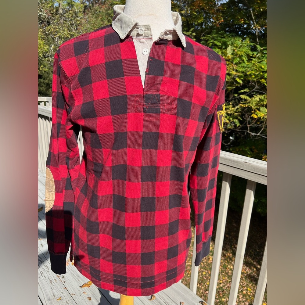 Ralph Lauren Rugby Red and Black Buffalo Plaid Rugby Shirt